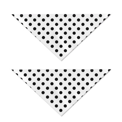 White And Black Polka Dot Pattern Print Dog Bandana