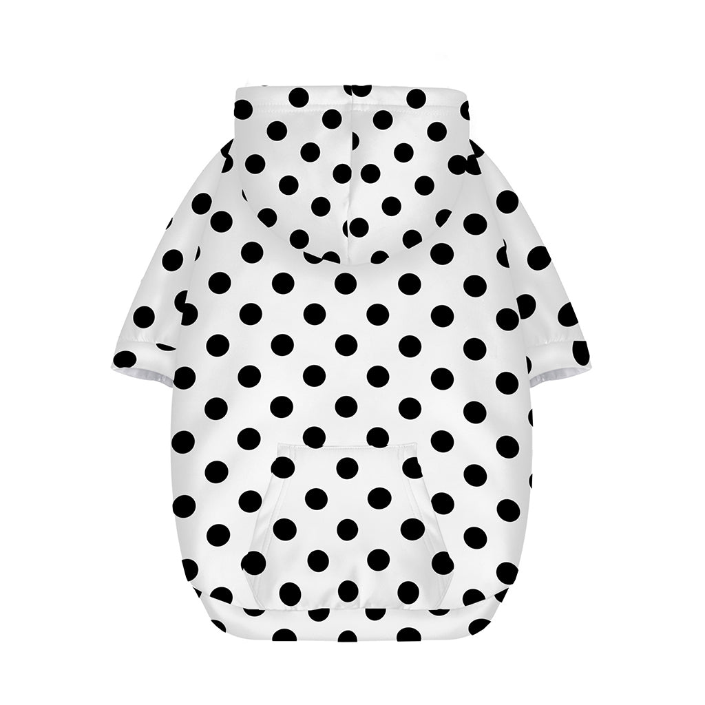 White And Black Polka Dot Pattern Print Dog Zip Up Hoodie