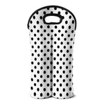 White And Black Polka Dot Pattern Print Double Neoprene Wine Tote