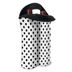 White And Black Polka Dot Pattern Print Double Neoprene Wine Tote