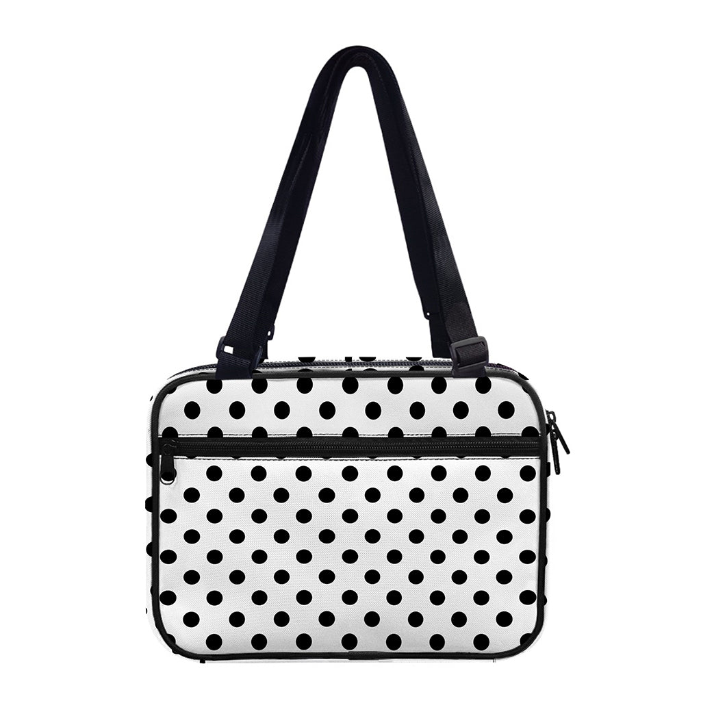 White And Black Polka Dot Pattern Print Double Strap Bible Bag