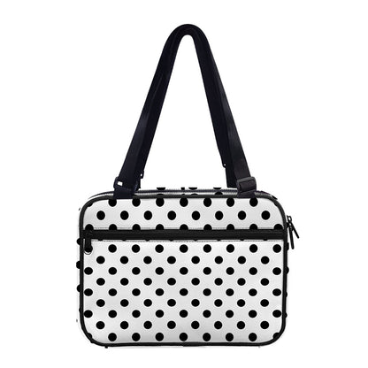White And Black Polka Dot Pattern Print Double Strap Bible Bag
