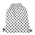 White And Black Polka Dot Pattern Print Drawstring Bag