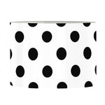 White And Black Polka Dot Pattern Print Drum Lamp Shade