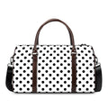 White And Black Polka Dot Pattern Print Duffel Bag