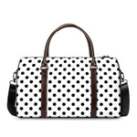 White And Black Polka Dot Pattern Print Duffle Bag