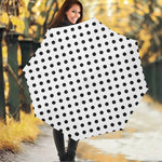 White And Black Polka Dot Pattern Print Foldable Umbrella