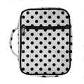 White And Black Polka Dot Pattern Print Front Pocket Bible Bag