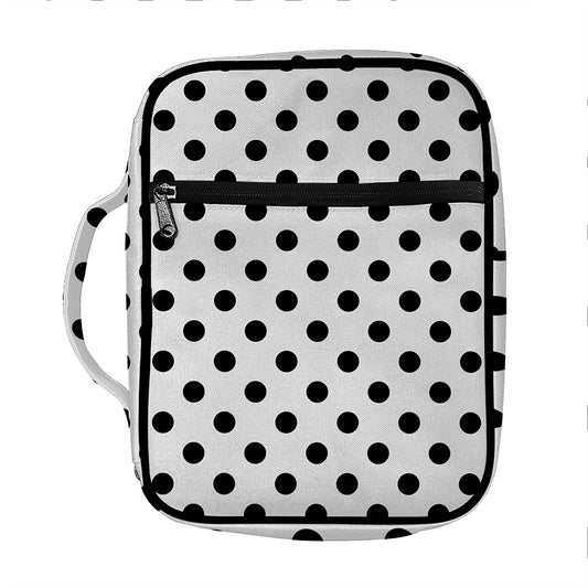 White And Black Polka Dot Pattern Print Front Pocket Bible Bag