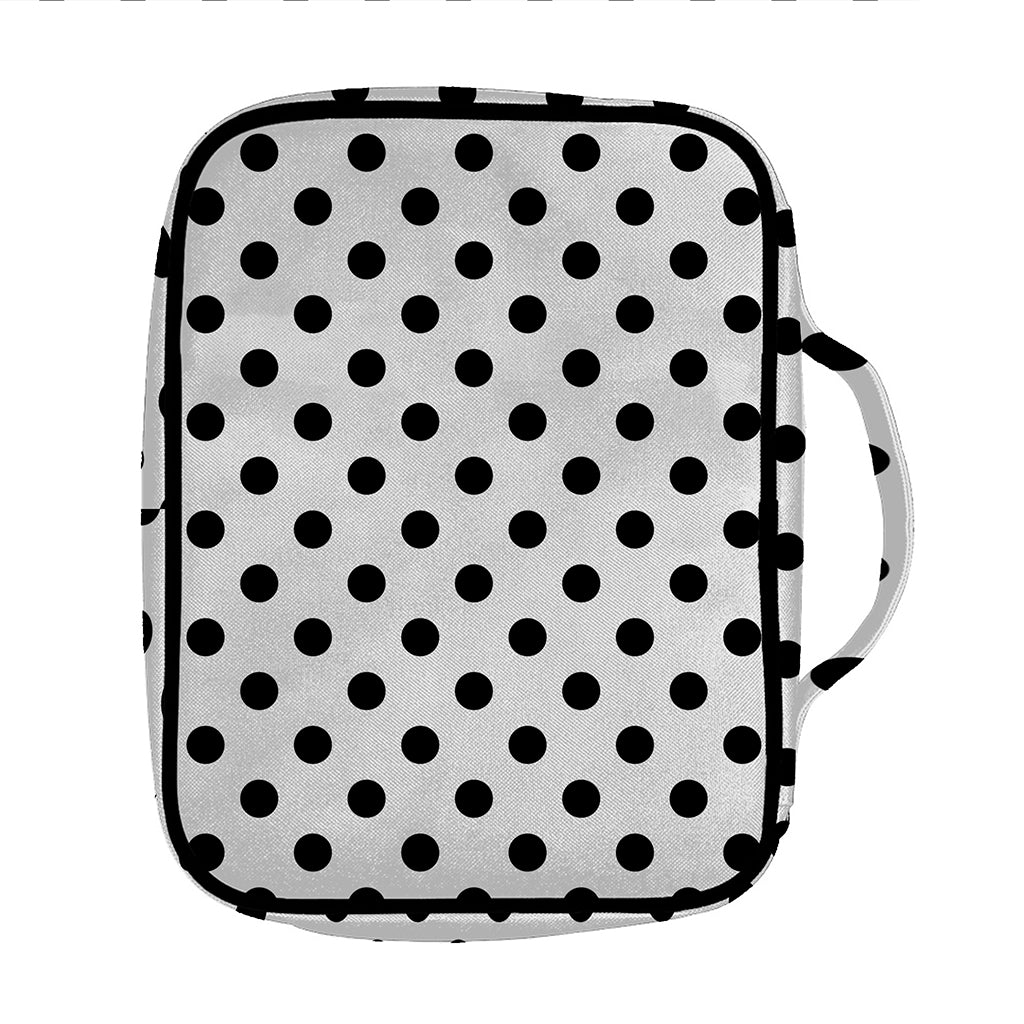 White And Black Polka Dot Pattern Print Front Pocket Bible Bag