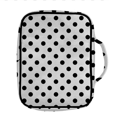 White And Black Polka Dot Pattern Print Front Pocket Bible Bag
