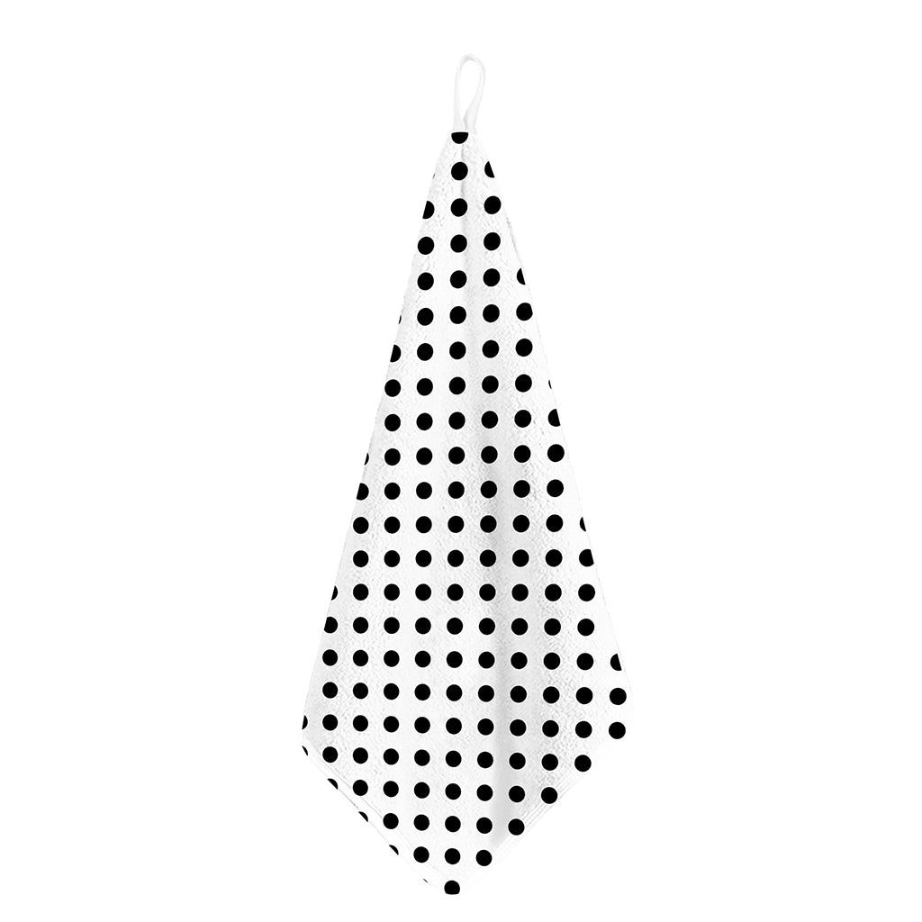 White And Black Polka Dot Pattern Print Hand Towel