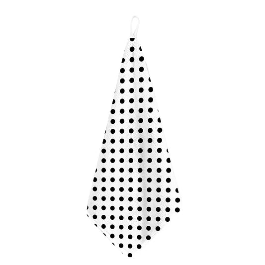 White And Black Polka Dot Pattern Print Hand Towel