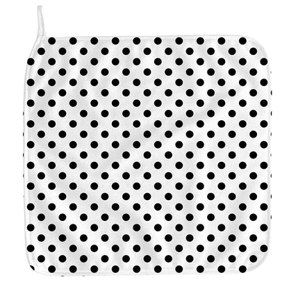 White And Black Polka Dot Pattern Print Hand Towel