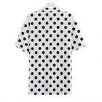White And Black Polka Dot Pattern Print Hawaiian Shirt