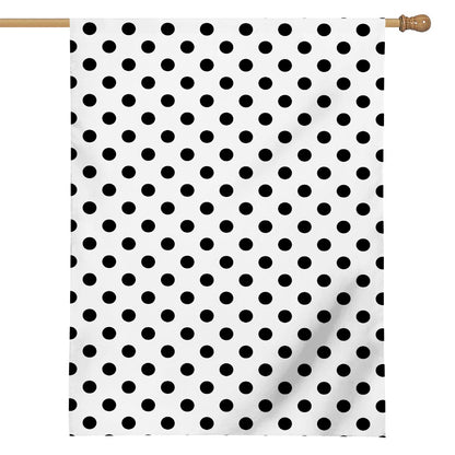 White And Black Polka Dot Pattern Print House Flag