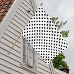 White And Black Polka Dot Pattern Print House Flag