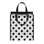 White And Black Polka Dot Pattern Print Insulated Lunch Tote