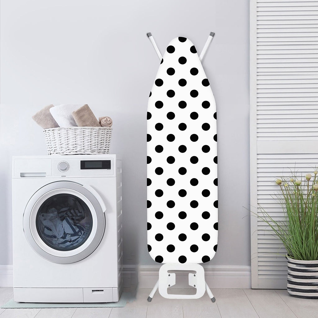 White And Black Polka Dot Pattern Print Ironing Board Cover