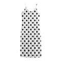 White And Black Polka Dot Pattern Print Jersey Midi Cami Dress