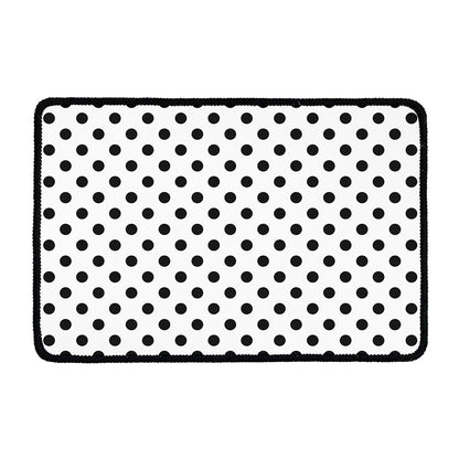 White And Black Polka Dot Pattern Print Kitchen Mat