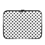 White And Black Polka Dot Pattern Print Laptop Sleeve
