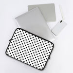 White And Black Polka Dot Pattern Print Laptop Sleeve