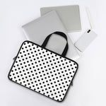 White And Black Polka Dot Pattern Print Laptop Sleeve With Handle