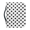 White And Black Polka Dot Pattern Print Leather Bible Cover