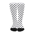 White And Black Polka Dot Pattern Print Long Socks
