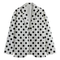 White And Black Polka Dot Pattern Print Men's Blazer