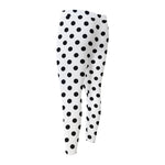 White And Black Polka Dot Pattern Print Men's Compression Pants
