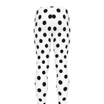 White And Black Polka Dot Pattern Print Men's leggings