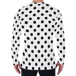 White And Black Polka Dot Pattern Print Men's Long Sleeve T-Shirt
