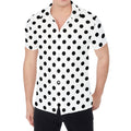 White And Black Polka Dot Pattern Print Men's Shirt