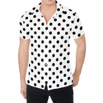 White And Black Polka Dot Pattern Print Men's Shirt