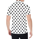 White And Black Polka Dot Pattern Print Men's Shirt
