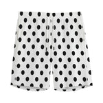 White And Black Polka Dot Pattern Print Men's Sports Shorts
