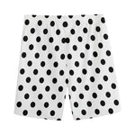 White And Black Polka Dot Pattern Print Men's Sports Shorts