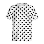 White And Black Polka Dot Pattern Print Men's Sports T-Shirt