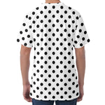 White And Black Polka Dot Pattern Print Men's Velvet T-Shirt
