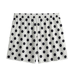 White And Black Polka Dot Pattern Print Mesh Shorts