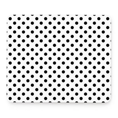 White And Black Polka Dot Pattern Print Mouse Pad
