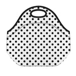 White And Black Polka Dot Pattern Print Neoprene Lunch Bag