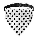 White And Black Polka Dot Pattern Print Over The Collar Dog Bandana
