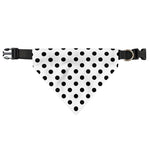 White And Black Polka Dot Pattern Print Over The Collar Dog Bandana