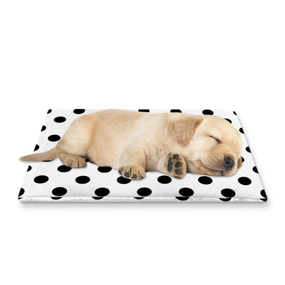 White And Black Polka Dot Pattern Print Pet Cooling Mat Cover