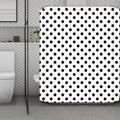 White And Black Polka Dot Pattern Print Polyester Shower Curtain