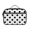 White And Black Polka Dot Pattern Print Portable Lunch Bag