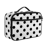White And Black Polka Dot Pattern Print Portable Lunch Bag